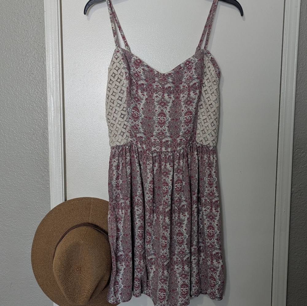Abercrombie & Fitch Floral Mini Dress in Pink and Cream